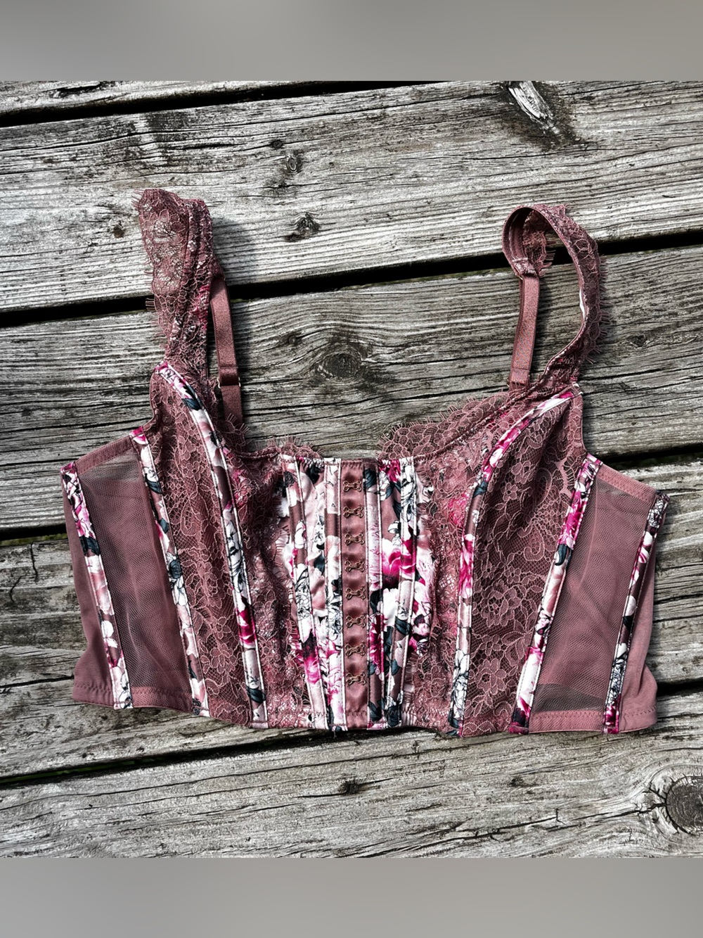 Victoria's Secret Satin Lace Bustier Top